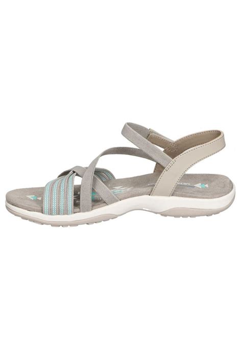 Skechers Reggae Slim Summer Heat Sandalen Strech Fit Damen Sandalen Taupe