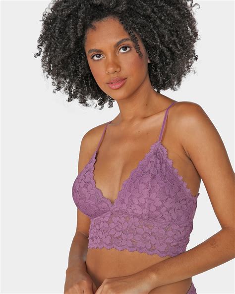 Riachuelo Sutiã Top Bralette em Renda Roxo Avermelhado Riachuelo