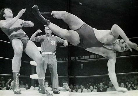 Billy Robinson With A Drop Kick On Jumbo Tsuruta Pro Wrestling