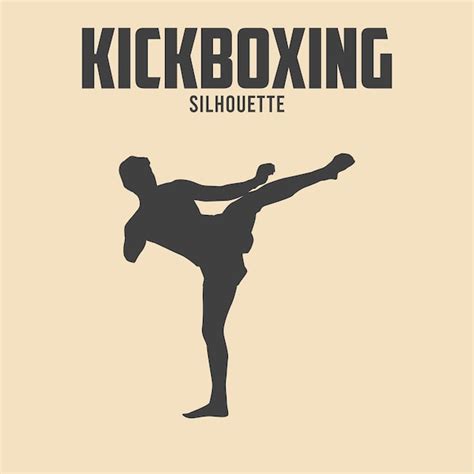 Kickboxen Spieler Silhouette Vektor Stock Illustration 08 Premium