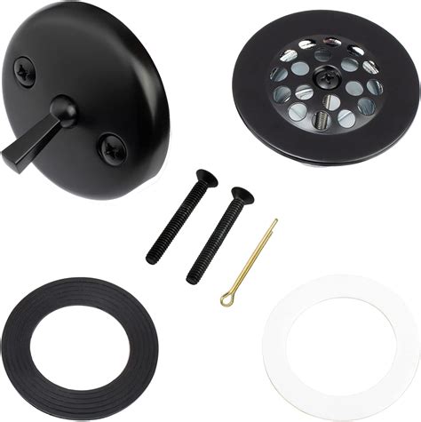 Matte Black Trip Lever Tub Trim Kit Set With Trip Lever Overflow Face