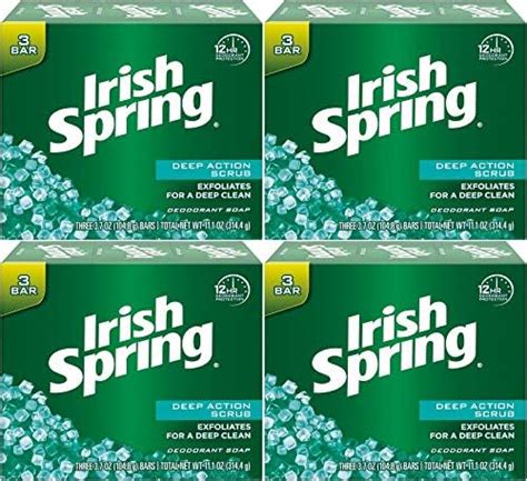 Amazon Irish Spring Deodorant Bath Bar Soap Deep Action Scrub