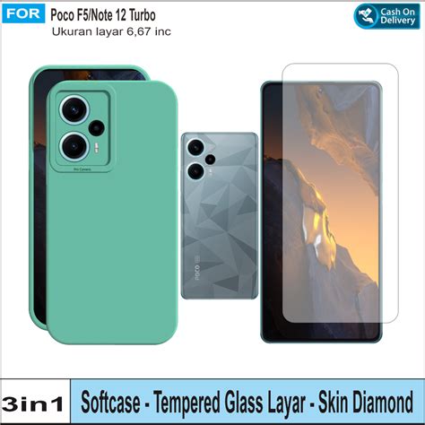 Jual Soft Case Poco F5 5G Paket 3in1 Casing Macaron Free Tempered Glass