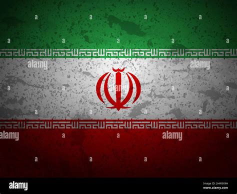 Grunge Iran Flag Textured Background Vector Illustration Stock Vector