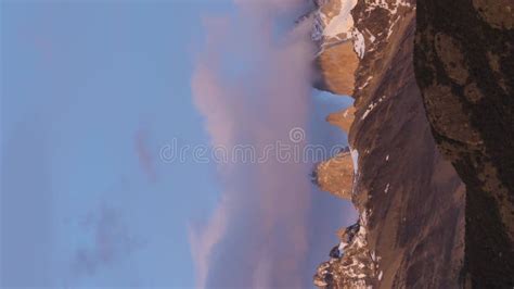 Mount Fitz Roy In Clouds At Sunrise Patagonia Argentina Vertical