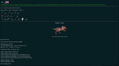 A Calc Taming Calculator For Ark Survival Evolved Amazon Co Uk