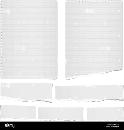 Torn Ruled And Blank Note Notebook Paper Strips Sheets For Tex Or