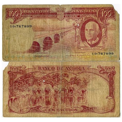 Billete Angola Escudos Am Rico Thomaz P Br Mynumi