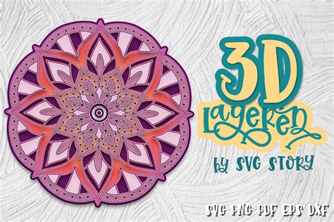 3d Mandala 01 Layered Design Svg Yoga Graphic By Svg Story · Creative