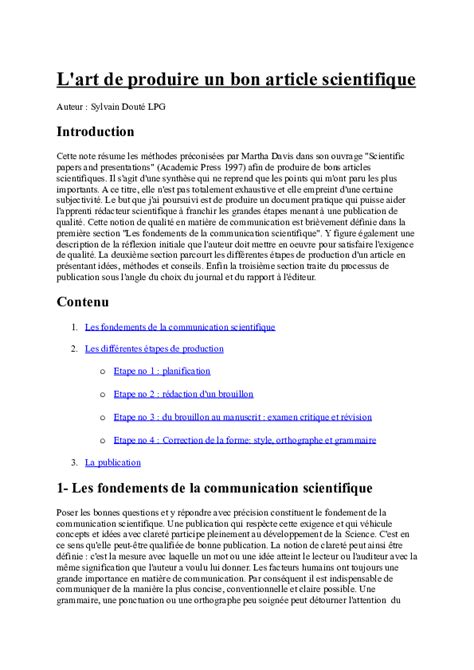 Doc Rediger Article Scientifique