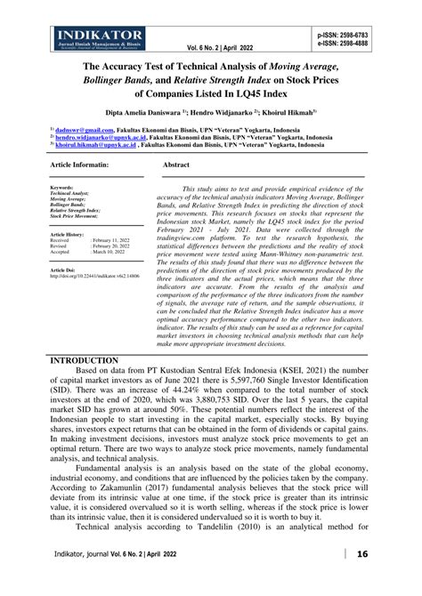 Pdf The Accuracy Test Of Technical Analysis Of Moving Average