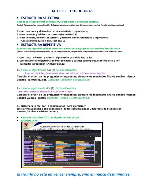 Taller Estructura Selectiva David M Taller Estructuras