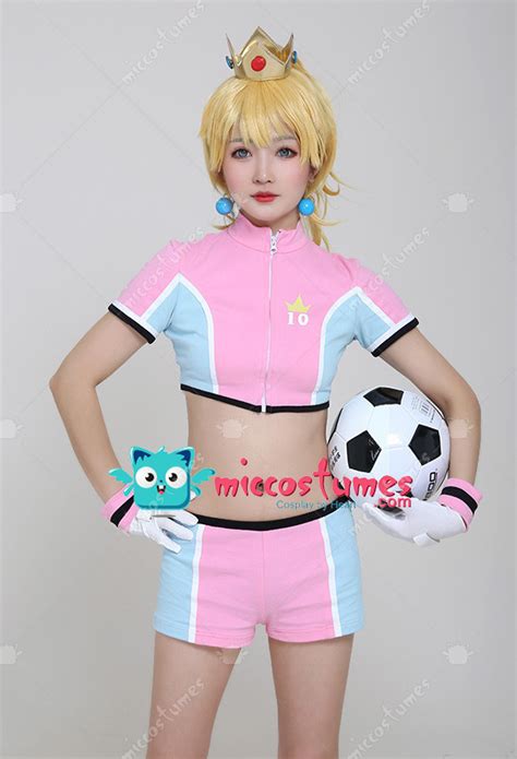 Mario Strikers Princess Peach with Crown and Earrings - Cosplay Shop