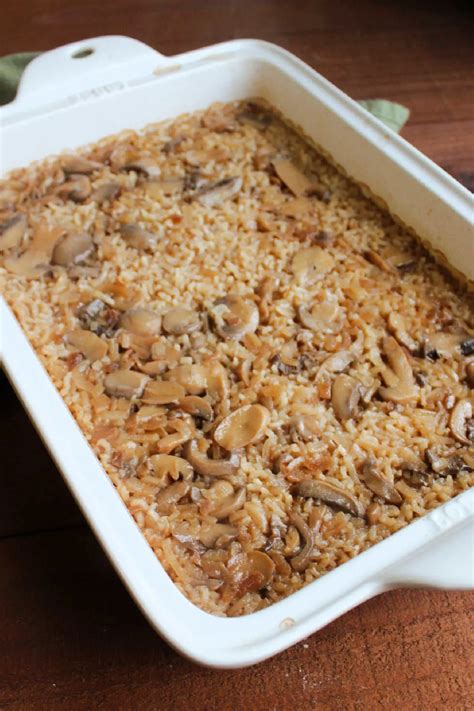 Grandma's Baked Rice With Mushrooms - Cooking With Carlee