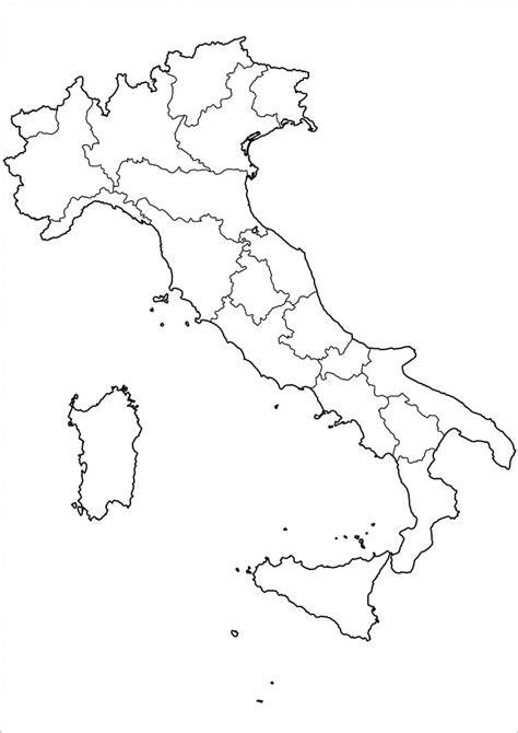 Coloriage Carte de l Italie 2 télécharger et imprimer gratuit sur