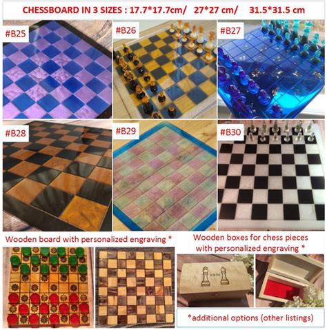 Custom Resin Chess Set Resin Chess Pieces Mm King Small Etsy