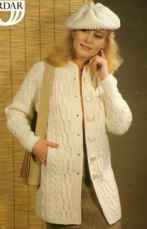 Vintage Aran Knitting Patterns For Women Pdf E Pattern Format To Download Womens Aran Coat And