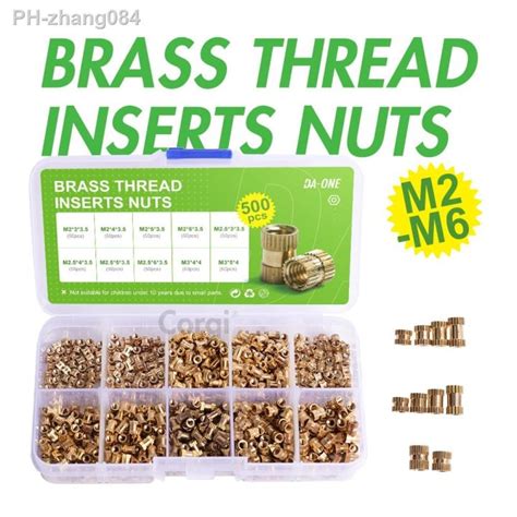 M2 M2 5 M3 M4 M5 M6 Brass Knurled Threaded Insert Nuts Kit Female Thread Knurl Hot Melt
