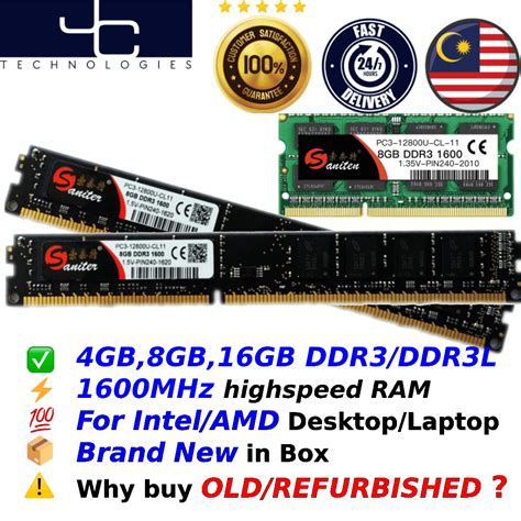 New Saniter Desktop Laptop Value Ram Gb Gb Ddr Mhz Memory