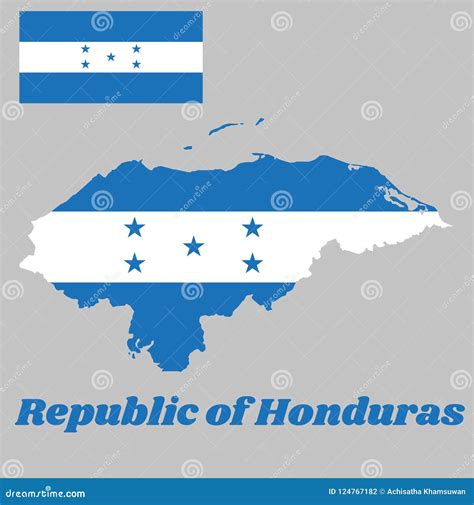 Trace El Esquema Y La Bandera De Honduras Triband Horizontal De A De