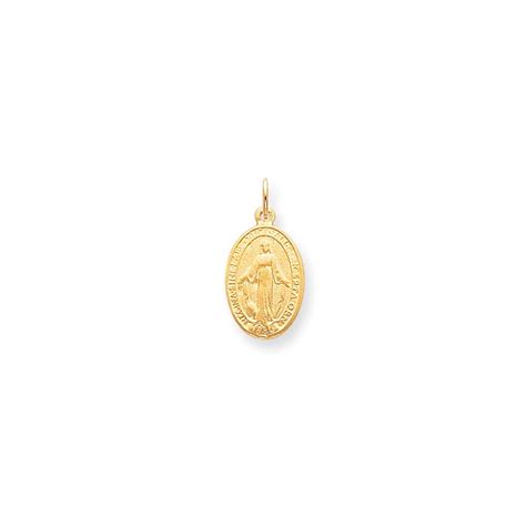 10k Yellow Gold MIRACULOUS Medal Pendant 2 0 Grams Measures 25x11mm