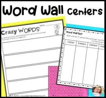 Word Wall Activities by Peas in a Pod | Teachers Pay Teachers