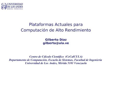 Pdf Plataformas Actuales Para Computaci N De Alto