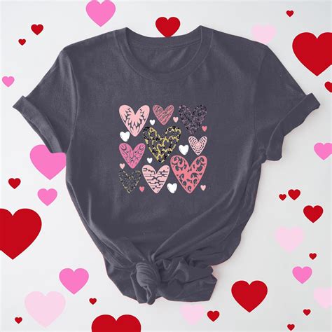 Jsaierl Valentines Day Shirts Women Plus Size Love Heart Graphic Tees