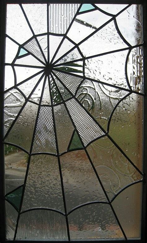 Cobweb Stained And Textured Glass Window Panes Stained Glass Spider