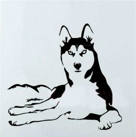 Decal Dog Outline Husky Drawing Dog Art