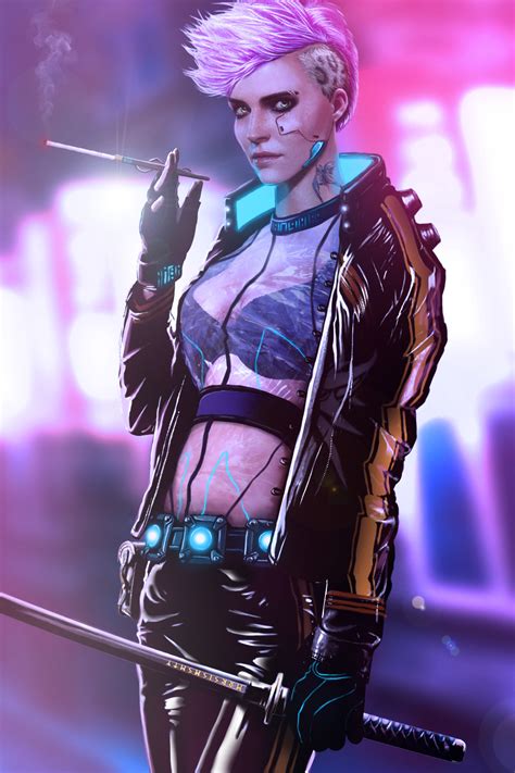 Pink Hair Cyberpunk Girl Unknown Artist R Cyberpunk