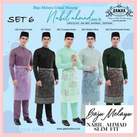 SET 6 Baju Melayu NABIL AHMAD By JAKEL Baju Melayu Cekak Musang Baju