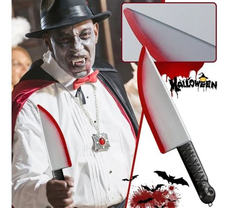 Cuchillo Falso Cm Pl Stico Sangre Halloween Cosplay Broma Cuotas