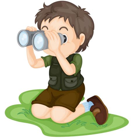 140 Kid Holding Binocular Stock Illustrations Royalty Free Vector