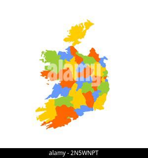 Vector Blank Map Of Ireland With Counties And Administrative Divisions