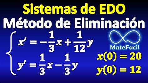 Sistema de Ecuaciones Diferenciales Método de eliminación YouTube