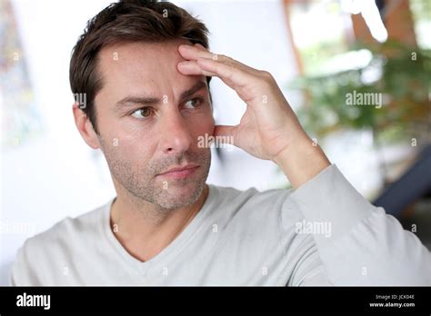 Portrait Of Tired And Upset Mature Man Stock Photo Alamy