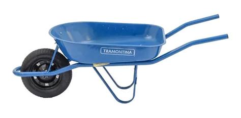 Carrinho De Mão Tramontina 50L Chapa 24 Pneu Câmara 3 25 X 8 Azul