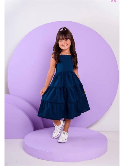 Vestido Longo Tran Ado Moda Infantil Lan Amento Tend Ncia Midi Menina