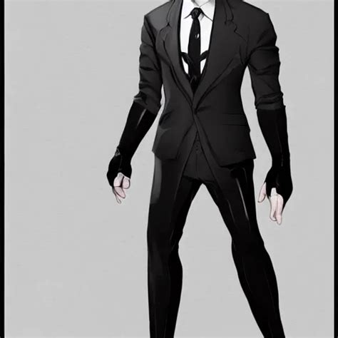 A Drawing Of A Man In A Black Suit Concept Art By Stable Diffusion