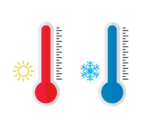 Premium Vector Hot And Cold Thermometers Icon Or Thermometer With