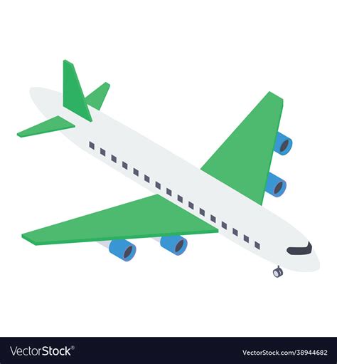 Airplane Isometric Royalty Free Vector Image Vectorstock