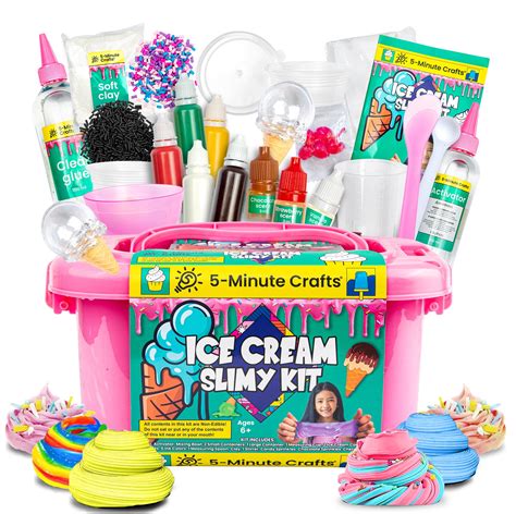 5-Minute Crafts - Fun & Educational Ice Cream Slime Kit for Kids 6 ...