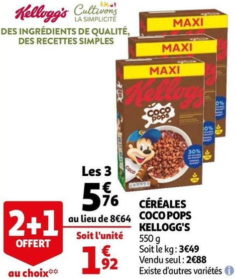 Promo Kelloggs Céréales Coco Pops Chez Auchan