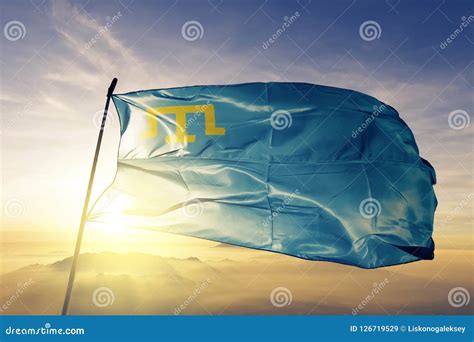 Crimean Tatars Crimeans Flag Textile Cloth Fabric Waving on the Top ...