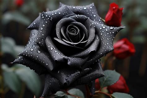 La Belleza Enigm Tica De La Planta Con Flores De Rosa Negra Capturada