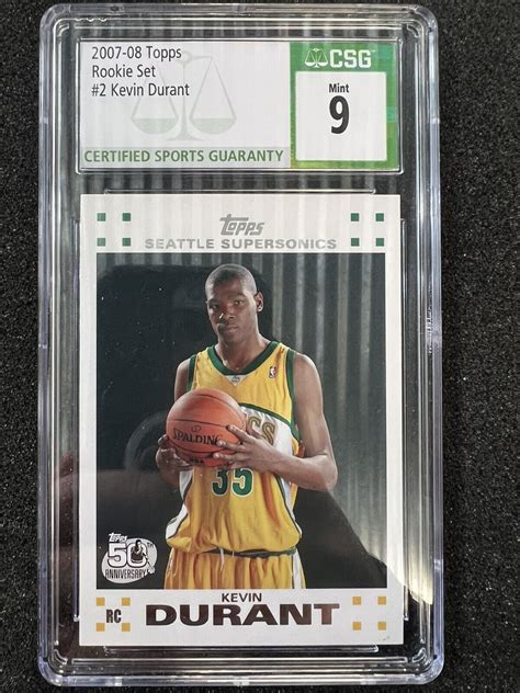 Topps Rookie Card Kevin Durant Supersonics Nets Warriors Rc Csg