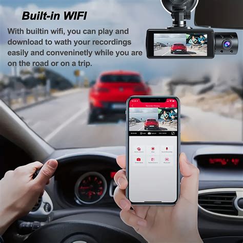 New HD 1080P Three Recording Driving Recorder Wifi Connection Mobile