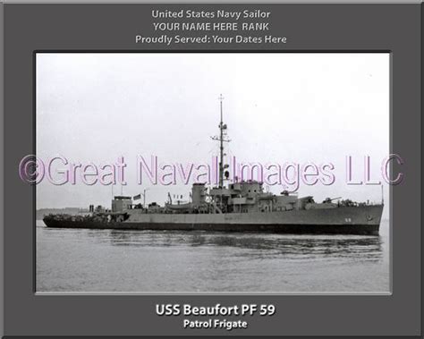 Uss Beaufort Pf 59 Sailor Ship Canvas Print