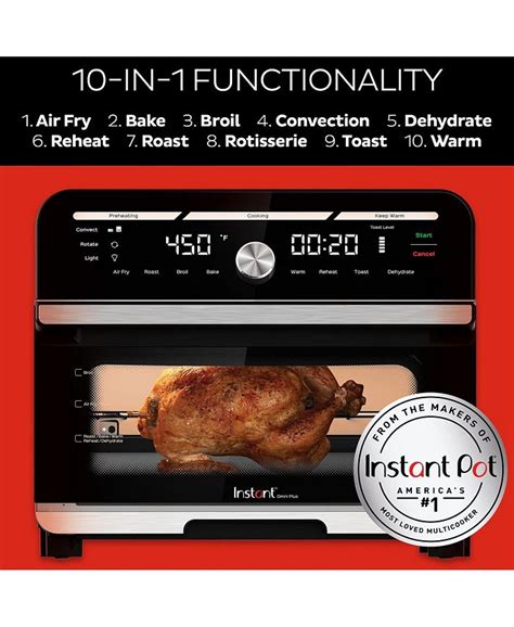 Instant Pot Omni Plus 20 Qt Air Fryer Toaster Oven Combo 10 In 1 Rotisserie Oven Convection